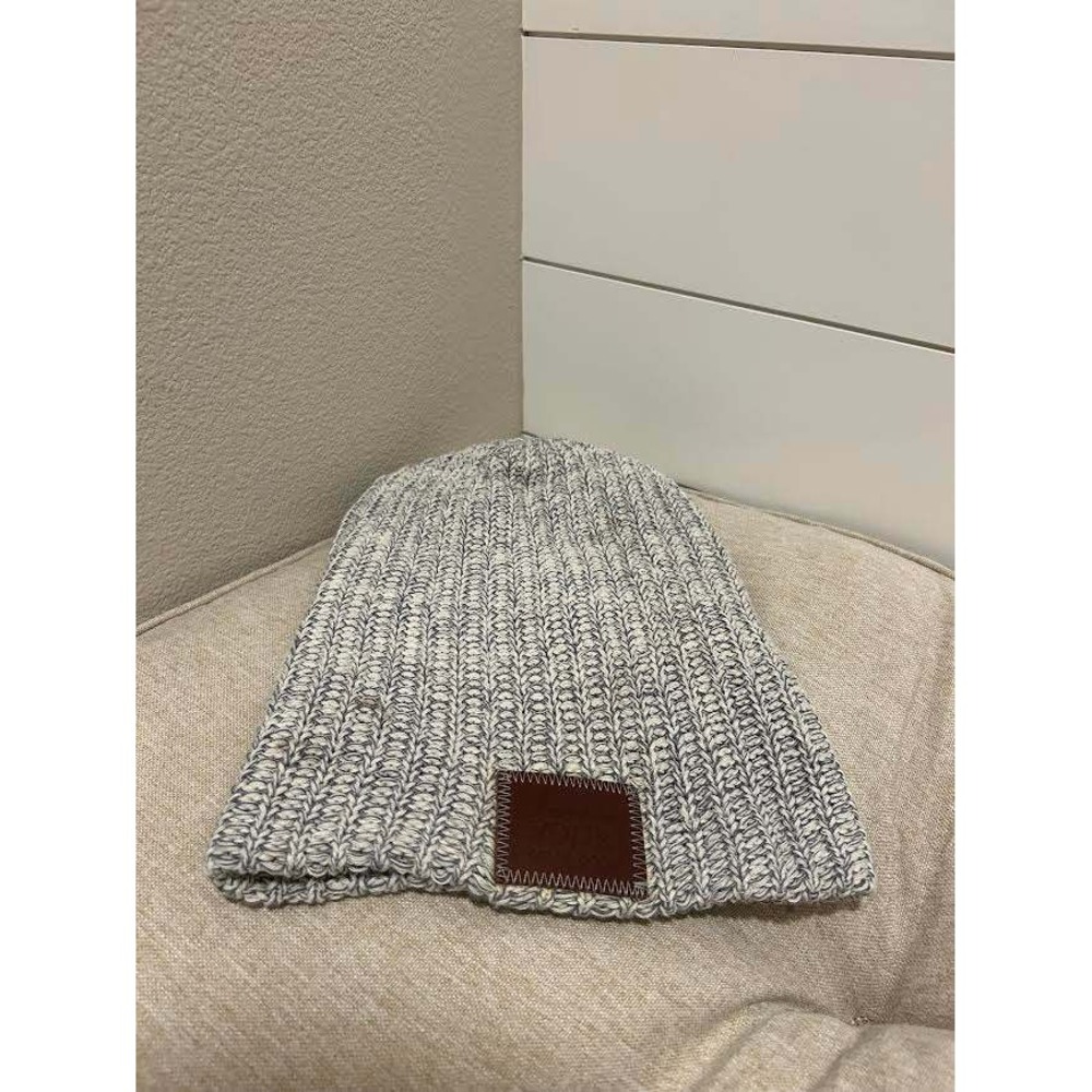 Love Your Melon Grey White Marl Knit Beanie Hat Cotton Made in USA